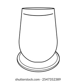 Illustration of a simple glass on a coaster