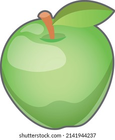 Ilustración de una manzana verde simple
