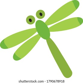 Ilustración de la simple libélula verde