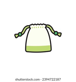 Illustration of simple green pouch