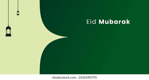 Illustration of a simple greeting template for celebrating Islamic holidays such as Ramadhan Kareem, Eid al-Fitr, Muharram. Design element for poster, banner, surface. Islamic pattern concept