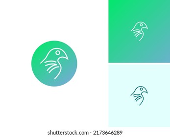 ILUSTRACIÓN SIMPLE HEAD EAGLE BIRD LINE LOGO DISEÑO VECTOR ICONO