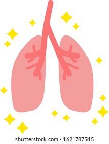 Illustration of simple healthy lungs internal organs / digestive organs