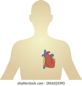 Illustration Simple Heart Human Figure Stock Vector (Royalty Free ...