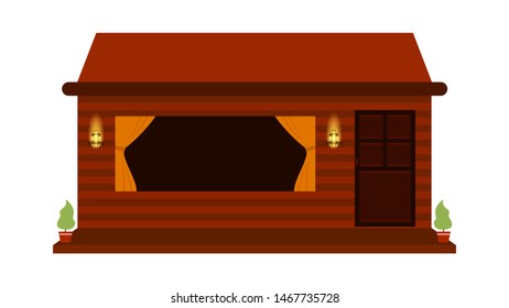 illustration of a simple house building. illustration of a flat style village building. Eps 10.