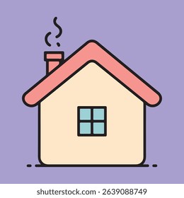Illustration of a simple house with a chimney.