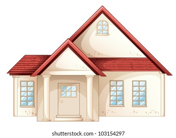 Ilustración de una simple vista frontal de la casa
