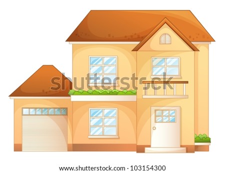 Illustration a simple house front view