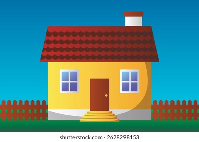 Ilustração de casa simples com cor de gradiente. ícone de vetor casa plana