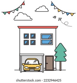 It is an illustration of a simple house (H type).