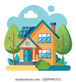 Ilustración de la casa simple aislada 