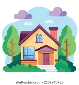 illustration of simple house isolated 