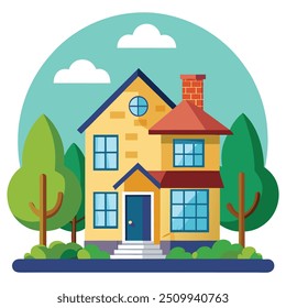 Ilustración de la casa simple aislada 