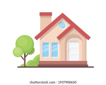 illustration of simple house isolated on white background - Shutterstock ID 1937900650