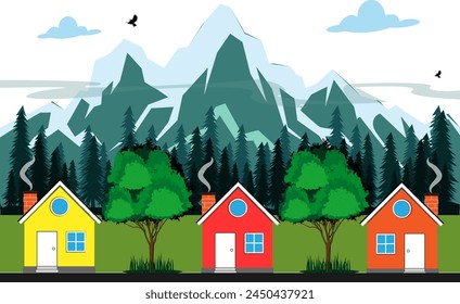Illustration of a simple house isolated on white background.House flat icon.vector