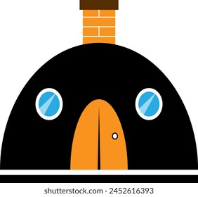Illustration of a simple house isolated on white background.House flat icon.vector