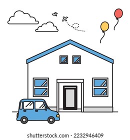 It is an illustration of a simple house (L type).