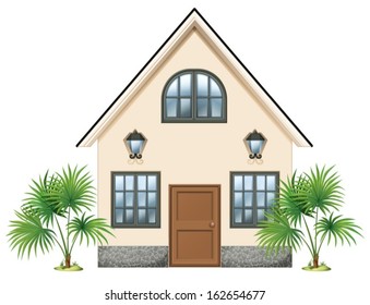 Illustration of a simple house on a white background
