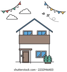 It is an illustration of a simple house (Q type).