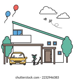 It is an illustration of a simple house (U type).