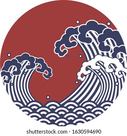 Illustration of a simple Japanese wave