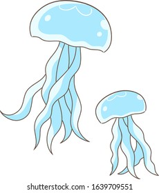 Illustration of a simple jellyfish drawn in vector