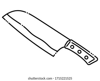 Ilustración de un simple cuchillo de cocina