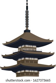 Illustration of a simple Kyoto temple