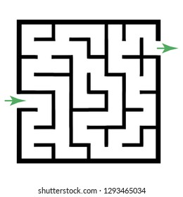 Illustration with simple labyrinth, maze conundrum for kids. Baby puzzle with entry and exit. Children riddle game.