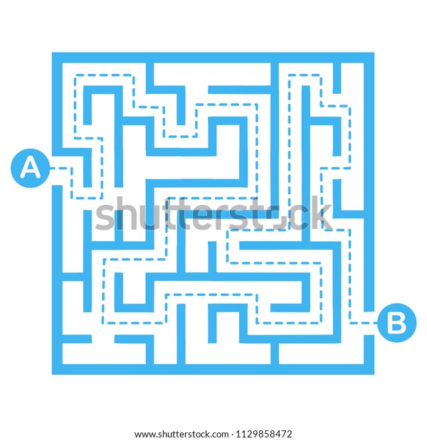 Illustration Simple Labyrinth Maze Conundrum Kids Stock Vector