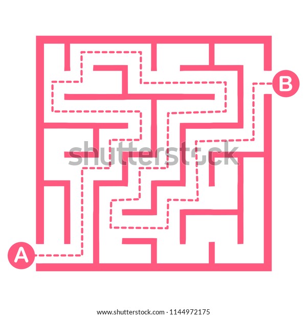 Illustration Simple Labyrinth Maze Conundrum Kids Stock Vector