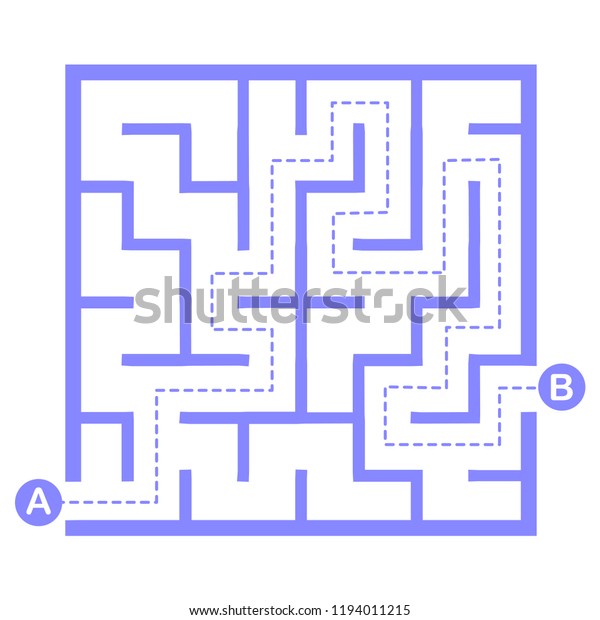 Illustration Simple Labyrinth Maze Conundrum Kids Stock Vector