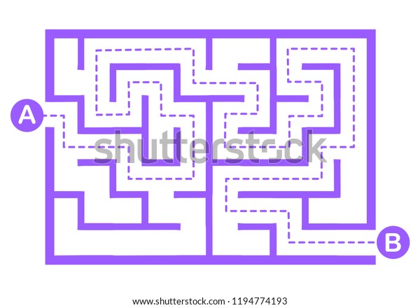 Illustration Simple Labyrinth Maze Conundrum Kids Stock Vector