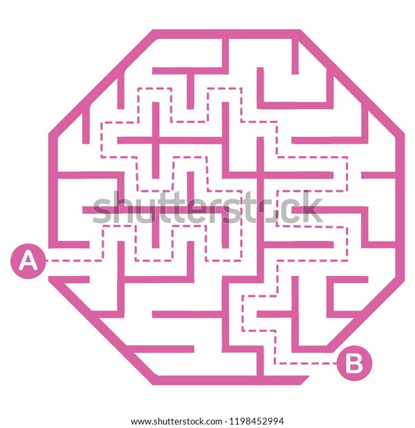 Illustration Simple Labyrinth Maze Conundrum Kids Stock Vector