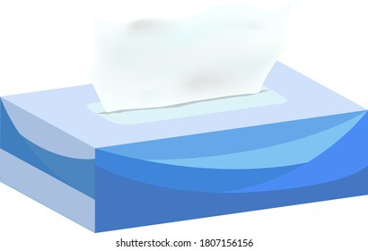 Illustration of a simple light blue tissue box