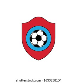 Illustration simple line ball soccer icon football sport shield logo design graphic