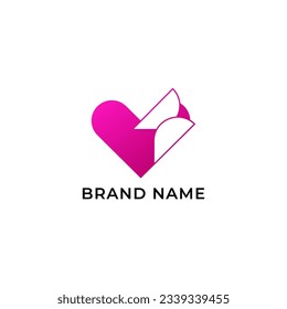 ILLUSTRATION SIMPLE LOVE, HEART COLORFUL  LOGO ICON DESIGN ELEMENT TEMPLATE VECTOR 
