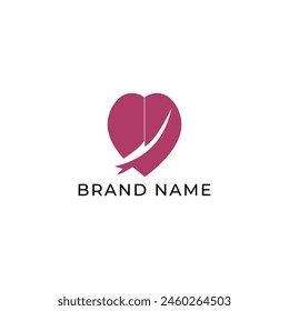 ILLUSTRATION SIMPLE LOVE, HEART LOGO ICON PINK COLOR ELEMENT DESIGN VECTOR 