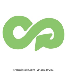 Illustration of a simple mark combining an arrow with an infinity sign