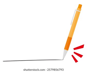 Illustration of a simple mechanical pencil.　Writing utensils. 