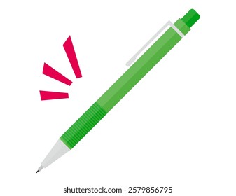 Illustration of a simple mechanical pencil.　Writing utensils. 