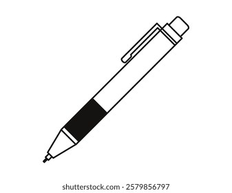 Illustration of a simple mechanical pencil.　Writing utensils. 