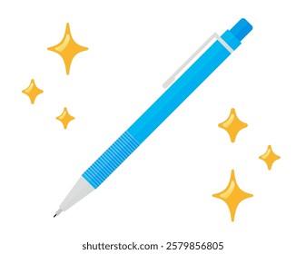 Illustration of a simple mechanical pencil.　Writing utensils. 