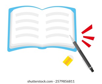 Illustration of a simple mechanical pencil.　Writing utensils. 