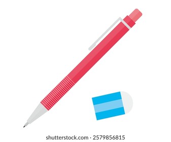 Illustration of a simple mechanical pencil.　Writing utensils. 