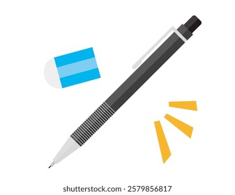 Illustration of a simple mechanical pencil.　Writing utensils. 