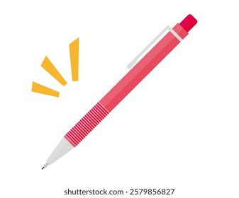 Illustration of a simple mechanical pencil.　Writing utensils. 