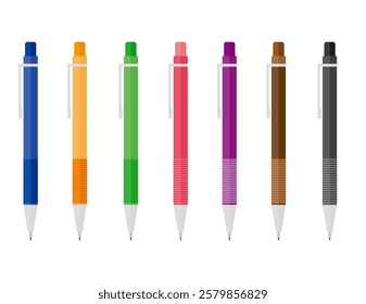 Illustration of a simple mechanical pencil.　Writing utensils. 