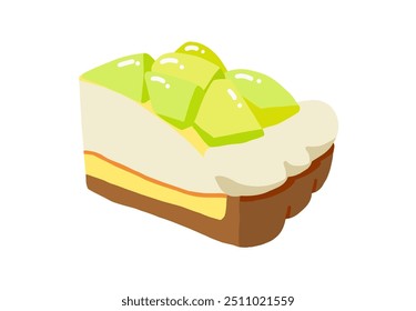 Ilustração de uma simples tarte de melão