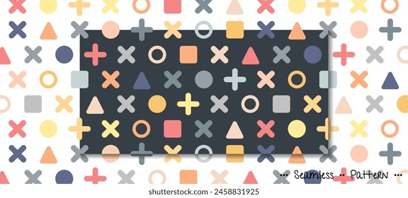 Illustration simple, minimal geometric shape. Abstract graphic design, Vector modern, contemporary seamless pattern. Geometry seamless design for print fabric, textile, cover, wallpaper background
